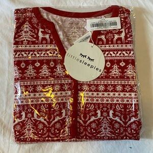 Little sleepies womens bamboo pjs top large (12-14) reindeer print